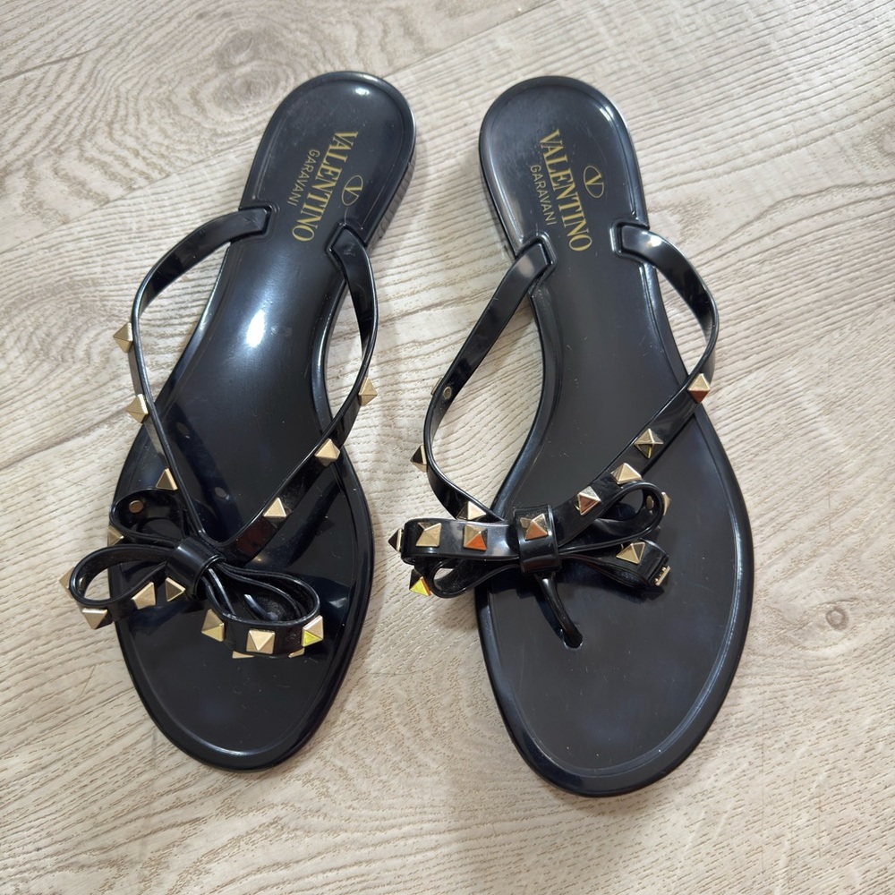 Valentino Black Studded Women's Sandals Size 40